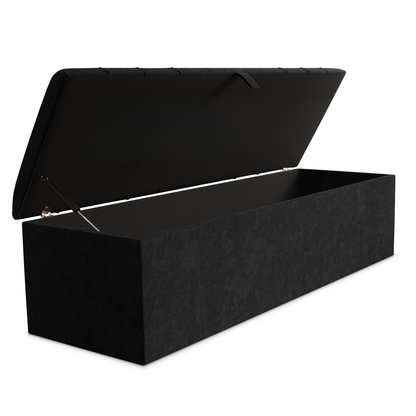Dallas Ottoman Storage Box - Black Naples