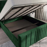 Cambridge Upholstered Ottoman Bed - Emerald Coniston