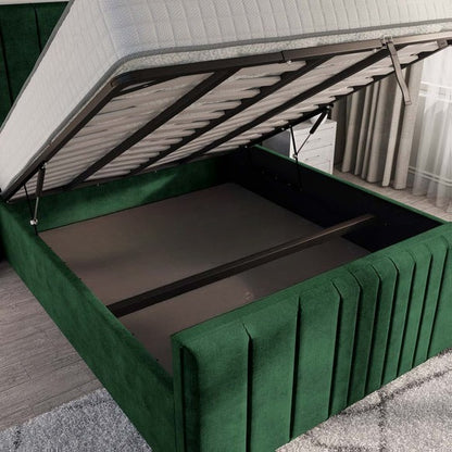 Cambridge Upholstered Ottoman Bed - Emerald Coniston