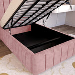 Milan Kids Upholstered Ottoman Bed - Pink Coniston