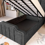Washington Kids Upholstered Ottoman Bed - Black Chenille
