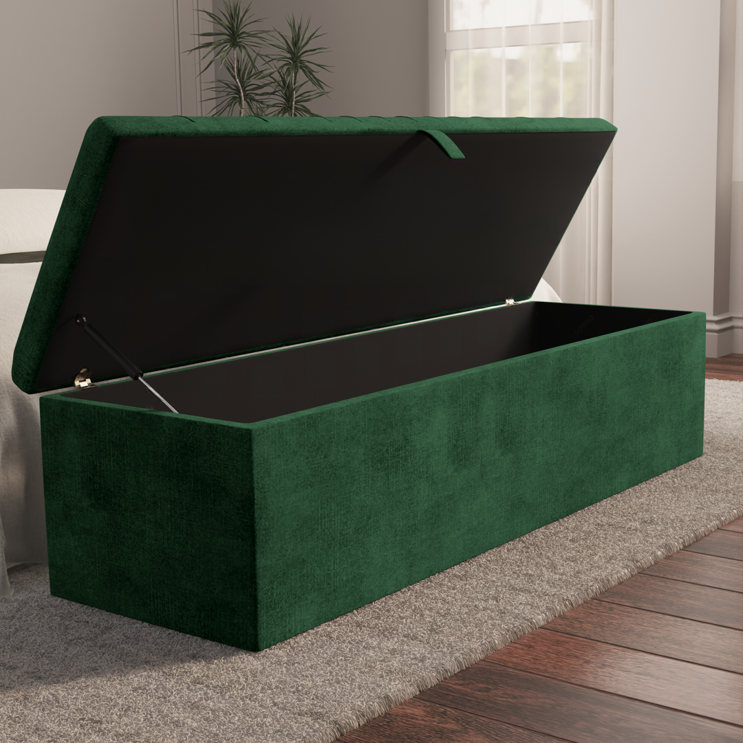 Cambridge Ottoman Storage Box - Emerald Coniston