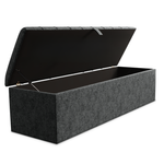 Lisbon Ottoman Storage Box - Charcoal Chenille