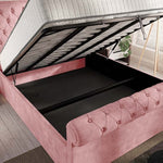 Berlin Upholstered Ottoman Bed - Pink Coniston