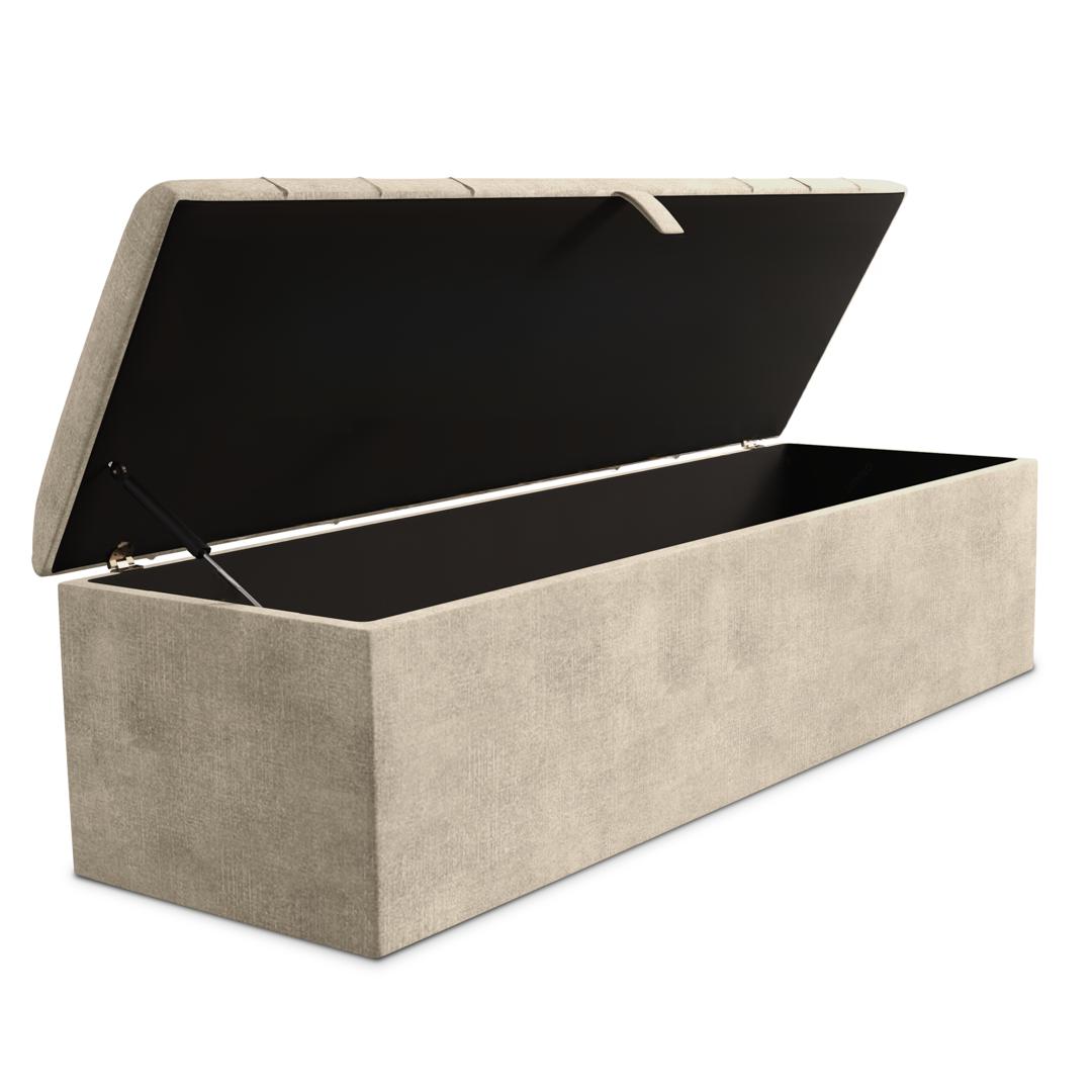 Dallas Ottoman Storage Box - Almond Coniston