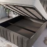 Lisbon Upholstered Ottoman Bed - Slate Grey Naples