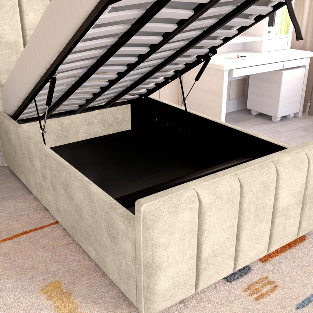 Lisbon Kids Upholstered Ottoman Bed - Almond Coniston