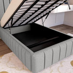 Milan Kids Upholstered Ottoman Bed - Silver Linoso