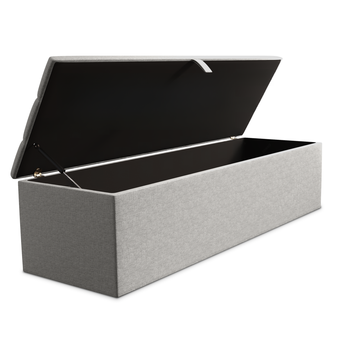 Athens Ottoman Storage Box - Silver Linoso