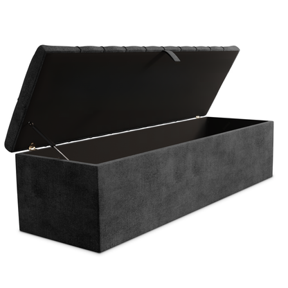 Chesterfield Ottoman Storage Box - Charcoal Coniston