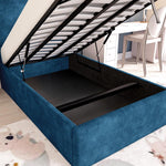 Cairo Kids Upholstered Ottoman Bed - Blue Coniston
