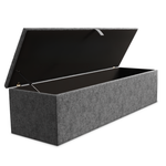 Cubed Ottoman Storage Box - Silver Chenille