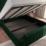 Washington Upholstered Ottoman Bed - Emerald Coniston