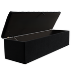 Chesterfield Ottoman Storage Box - Black Plush Velvet