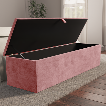 Cubed Ottoman Storage Box - Pink Coniston