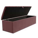 Lisbon Ottoman Storage Box - Pink Plush Velvet