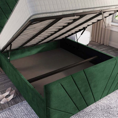 Fiji Sunrise Upholstered Ottoman Bed - Emerald Coniston