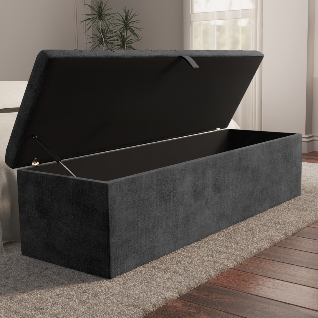 Cambridge Ottoman Storage Box - Charcoal Coniston