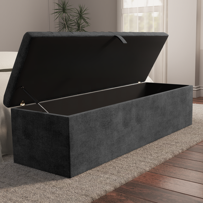 Cambridge Ottoman Storage Box - Charcoal Coniston
