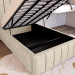 Milan Kids Upholstered Ottoman Bed - Cream Chenille