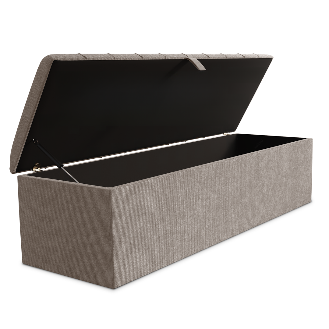 Lisbon Ottoman Storage Box - Seal Grey Naples