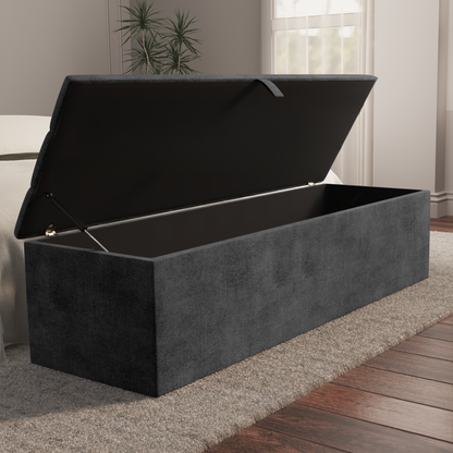Athens Ottoman Storage Box - Charcoal Coniston