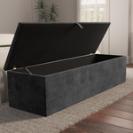 Cubed Ottoman Storage Box - Charcoal Coniston