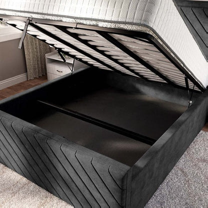 Oxford Upholstered Ottoman Bed - Charcoal Coniston