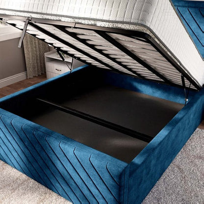 Oxford Upholstered Ottoman Bed - Blue Coniston