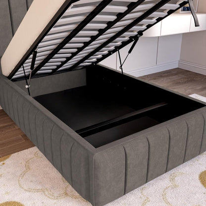 Milan Kids Upholstered Ottoman Bed - Slate Grey Naples