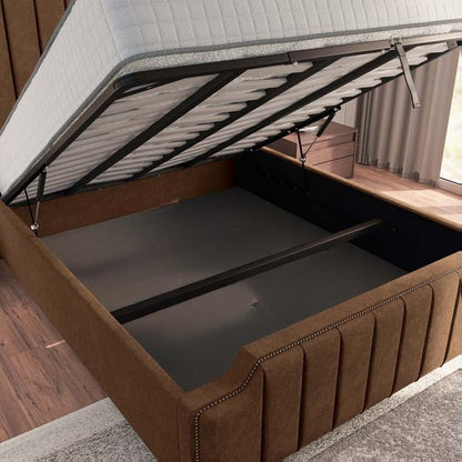 Washington Upholstered Ottoman Bed - Mink Naples