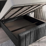 Cambridge Upholstered Ottoman Bed - Black Chenille