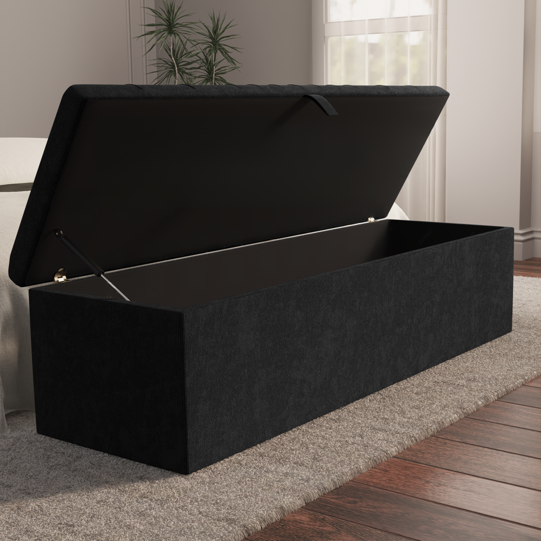 Cambridge Ottoman Storage Box - Black Naples