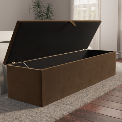 Cubed Ottoman Storage Box - Mocca Plush Velvet