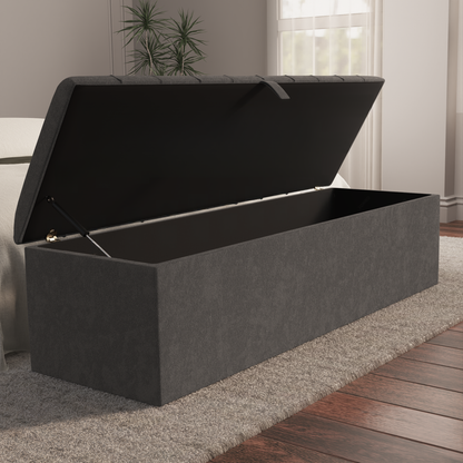 Lisbon Ottoman Storage Box - Slate Grey Naples