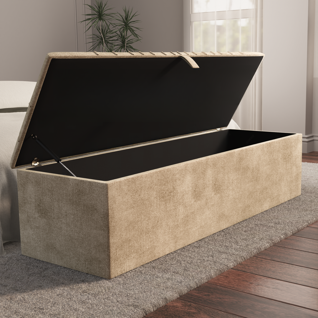 Sunrise Ottoman Storage Box - Mink Coniston