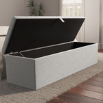 Cambridge Ottoman Storage Box - Silver Linoso