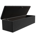 Cambridge Ottoman Storage Box - Steel Plush Velvet