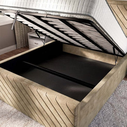 Oxford Upholstered Ottoman Bed - Mink Coniston