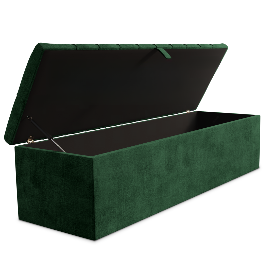 Chesterfield Ottoman Storage Box - Emerald Coniston
