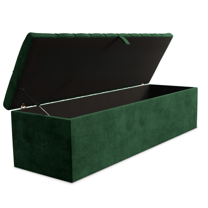Chesterfield Ottoman Storage Box - Emerald Coniston