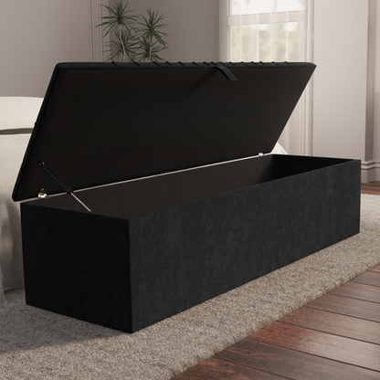 Sunrise Ottoman Storage Box - Black Naples