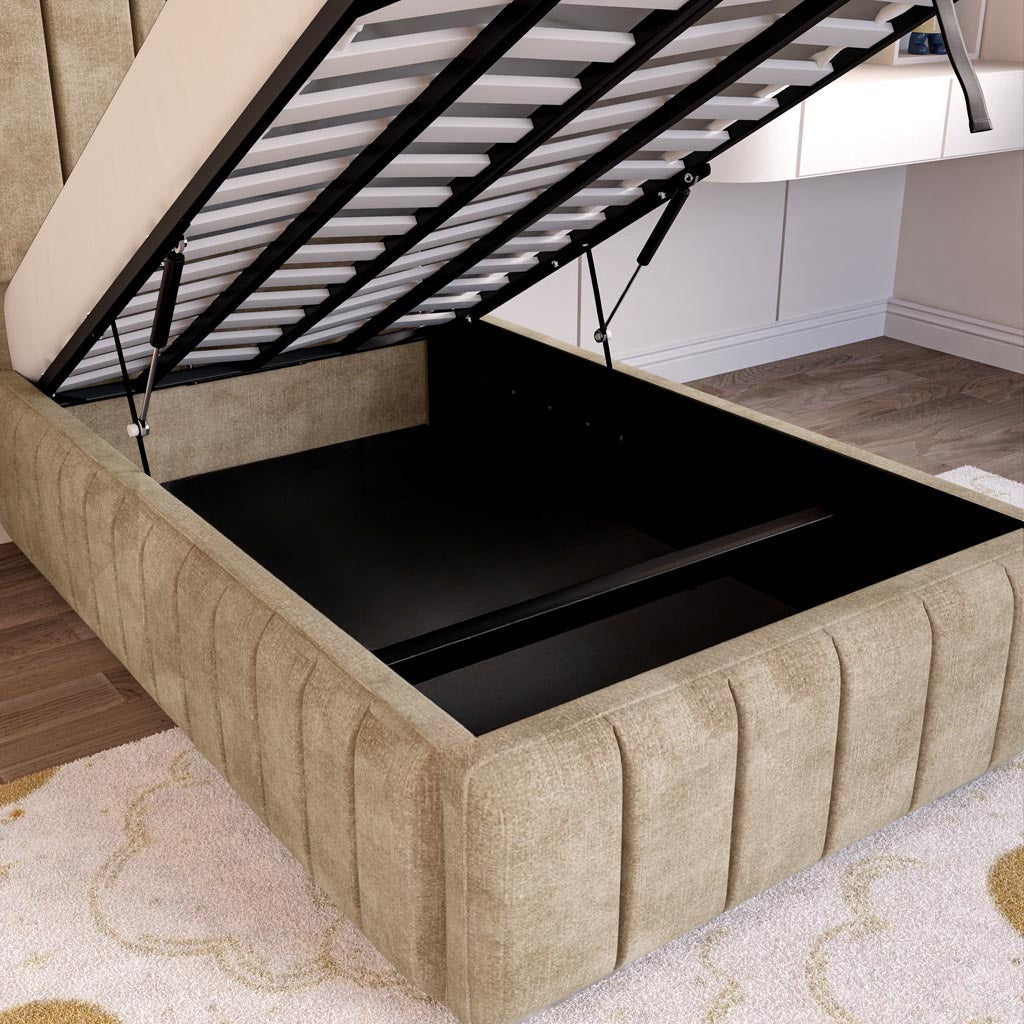 Milan Kids Upholstered Ottoman Bed - Mink Coniston