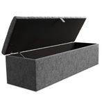 Chesterfield Ottoman Storage Box - Silver Chenille