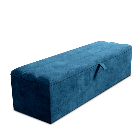 Athens Ottoman Storage Box - Blue Coniston