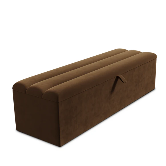 Athens Ottoman Storage Box - Mocca Plush Velvet