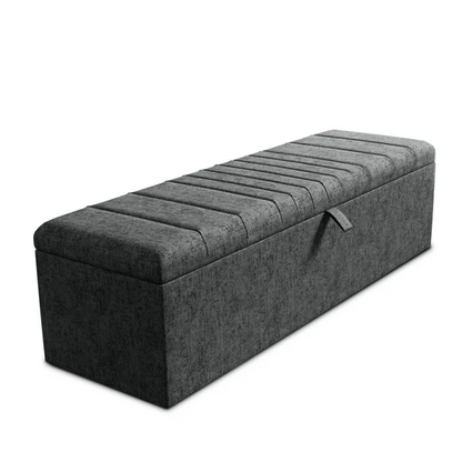Cambridge Ottoman Storage Box - Charcoal Chenille