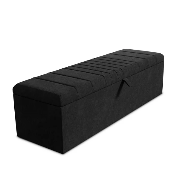 Cambridge Ottoman Storage Box - Black Naples