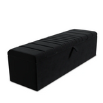 Cambridge Ottoman Storage Box - Black Plush Velvet
