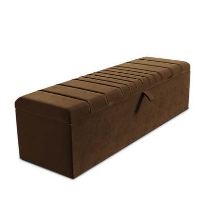 Cambridge Ottoman Storage Box - Mocca Plush Velvet